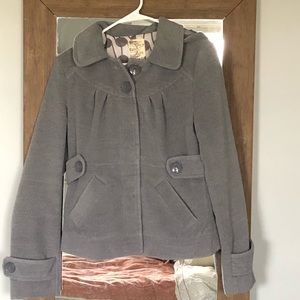 Anthropologie Tulle Peacoat with removable hoodie
